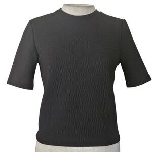 Black Short Sleeve Fitted Crop Top Size Medium